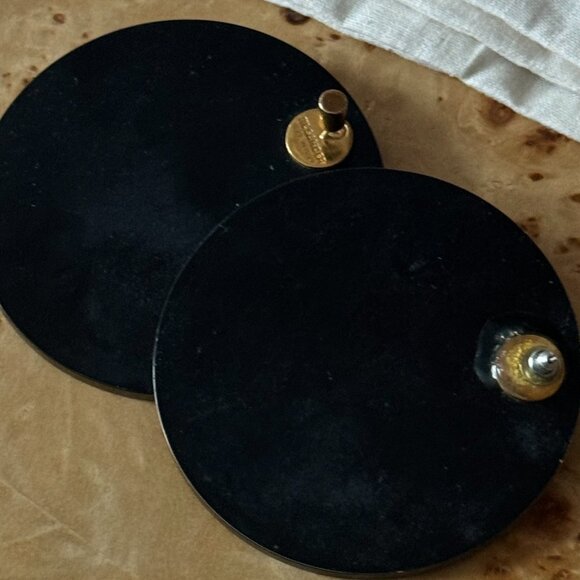 Jil Sander Circle gold earrings (~9cm diameter) Made in Italy - Picture 4 of 4